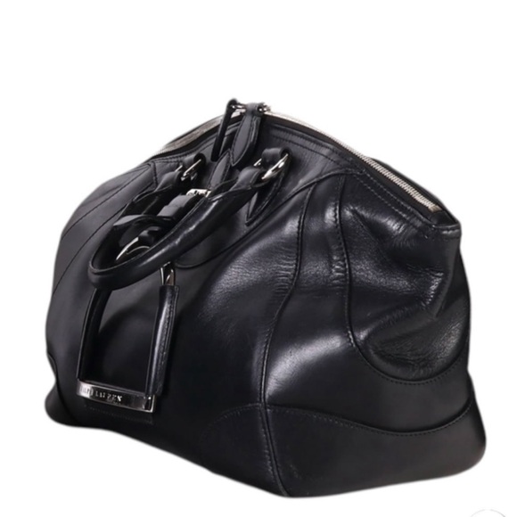 Ralph Lauren black Leather Equestrian Buckle Satchel handbag - Picture 2 of 7